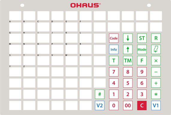 Ohaus Electrical Parts - KEYBOARD, OPERATION LAYER, U2,RU